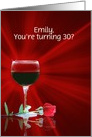 Custom Age and Name Funny Wine Themed Birthday, Happy Birthday card