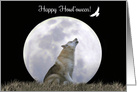 Wolf and Moon Halloween, Happy Halloween, Howling Wolf Wild Halloween card