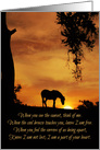 Spiritual Sympathy with Horse and Sunset, Deepest Sympathy card