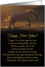 Horse in Light Happy New Year, Country New Year card