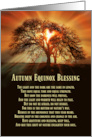 Autumn Equinox Blessing With Oak Tree and Heart, Mabon Blessing card