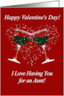 Valentines Day for the Wine Drinking Aunt Funny card