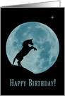 Unicorn and moon Birthday, Pretty Unicorn Birthday card