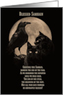 Blessed Samhain, Pagan Holiday, Wicca, Raven and Black Cats Blessing card