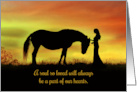 Beautiful Girl and Horse Sympathy Loss of Horse card