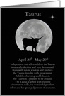 Zodiac Sign Taurus April and May Birthday card