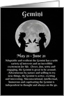 Gemini Zodiac May and June Happy Birthday Female Twins card