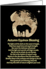 Autumn Equinox Blessing Horse and Full Moon, Beautiful Mabon card