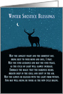 Winter Solstice Blessings Elk Crescent Moon and Stars card
