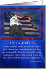 Happy 4th of July Independence Day Bald Eagle and American Flag card