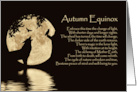 Autumn Equinox, Fall Equinox Blessing Wolf, Owl Raven card