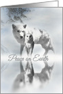 Native American Wolf and Owl In Snow Peace on Earth card