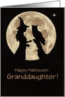 Halloween Granddaughter or Any Relation Witch and Owl In Moonlight card