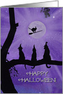 Black Cats and Witch Hats Happy Halloween card