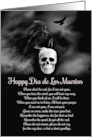 Dia de Los Muertos Raven or Crow and Skull Day of the Dead card