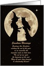 Samhain Witch and Owl Celtic Pagan Custom Text card