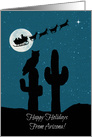 Southwestern Happy Holidays From Arizona with Saguaro Cactus, Owl card