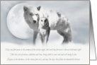 Native American Inspired White Wolf and Owl Winter Solstice Blessings card