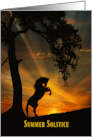 Oak Tree Sun and Horse Summer Solstice card