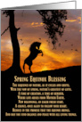 Horse and Oak Tree Spring Equinox Blessing Sunrise card