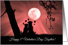 Cute Dogs In Moonlight First Valentine’s Day as Husband and Wife card