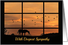 Horse in Sunset with Birds Through a Window Sympathy card
