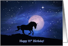 Happy 21st Birthday Magical Unicorn Fun card