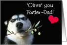 Happy Birthday to my Foster Father / Dad Cute Dog card
