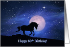Unicorn and Stars Happy 60th Birthday card