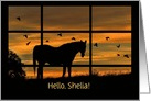 Horse Custom Name Thinking of You Hi, Hello card