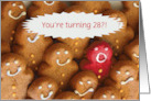 Customizable Cute Cookie You’re 28 Happy Birthday card