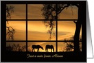 Horse and Oak Trees Sunset Fine Art Photography Blank Note Personalize card