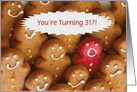 Humorous Cookie Happy 31st Birthday Customizable card