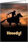 Country Western Cowboy Customizable Hi, Hello, Howdy card