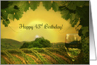 Funny Happy 43rd Birthday with Wine and Vineyard card