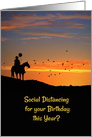 Social Distancing Cowboy and Horse Cute Happy Birthday card