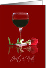 Wine Just A Note with Red Rose card