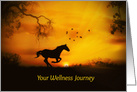 Horse Sunrise and Birds Get Well, Feel Better, Wellness Journey card