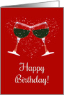 Wine Happy Birthday Toasting Wine Glasses Cheers card