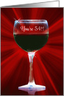 Happy 54th Birthday Wine and Wine Glass Funny card