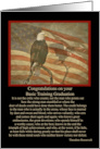 Vintage Eagle and Flag Congratulations on Basic Training Graduation card