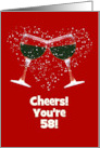 58th Birthday Toasting Wine Glasses Customizable card
