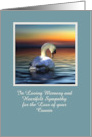 Sympathy for Loss of Cousin Swan in Sunset Personal Cover card