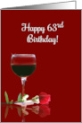 Happy 63rd Funny Wine Themed Birthday card