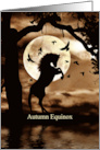 Autumn Equinox Blessings With Horse Moon Raven and Oak Tree card