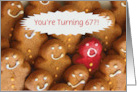 Cute Hot Cookie Customizable Happy 67th Birthday card