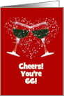Happy 66th Birthday Toasting Wine Glasses Cheers Custom card