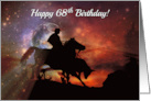 Cowboy 68th Birthday Riding Horse and Steer Roping card