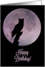 Wicca Happy Birthday with Owl and Moon card
