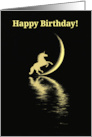 Unicorn and Crescent Moon Happy Birthday Magical Mystical card